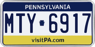 PA license plate MTY6917