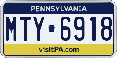 PA license plate MTY6918