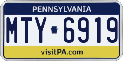PA license plate MTY6919