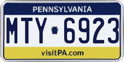 PA license plate MTY6923