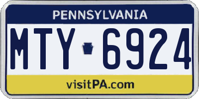 PA license plate MTY6924
