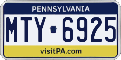 PA license plate MTY6925