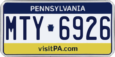 PA license plate MTY6926