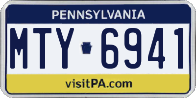 PA license plate MTY6941