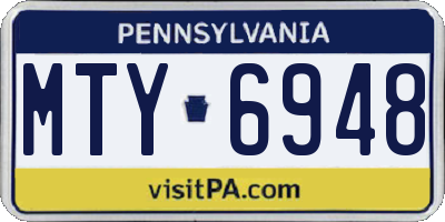 PA license plate MTY6948