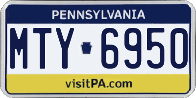 PA license plate MTY6950