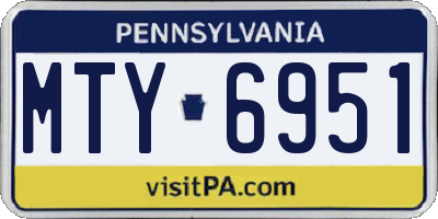 PA license plate MTY6951