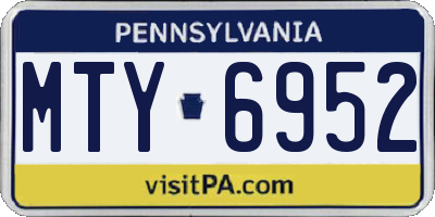 PA license plate MTY6952