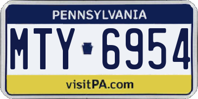 PA license plate MTY6954