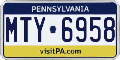 PA license plate MTY6958