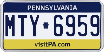 PA license plate MTY6959