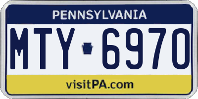 PA license plate MTY6970