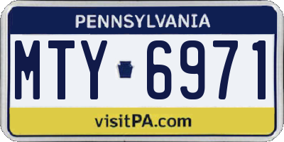 PA license plate MTY6971