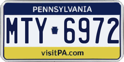 PA license plate MTY6972
