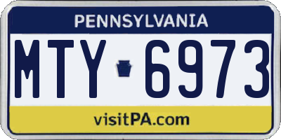 PA license plate MTY6973