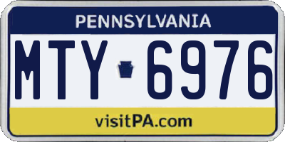PA license plate MTY6976