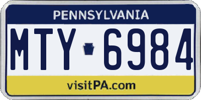 PA license plate MTY6984