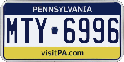 PA license plate MTY6996