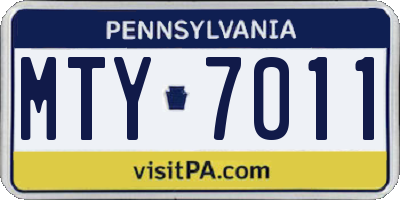 PA license plate MTY7011