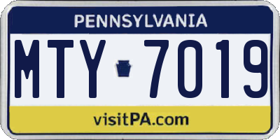 PA license plate MTY7019