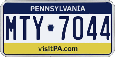 PA license plate MTY7044
