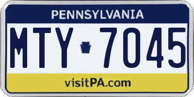 PA license plate MTY7045