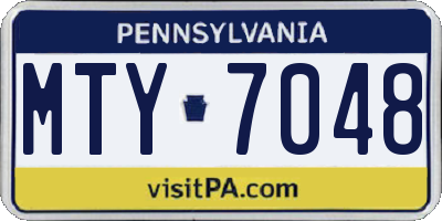 PA license plate MTY7048
