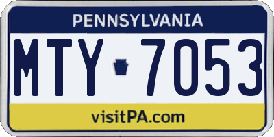 PA license plate MTY7053