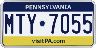 PA license plate MTY7055