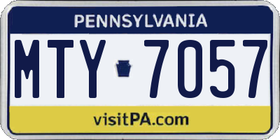 PA license plate MTY7057