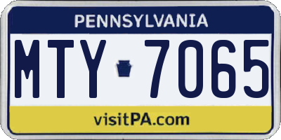 PA license plate MTY7065