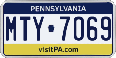 PA license plate MTY7069