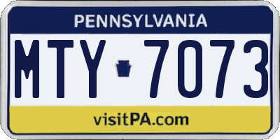 PA license plate MTY7073