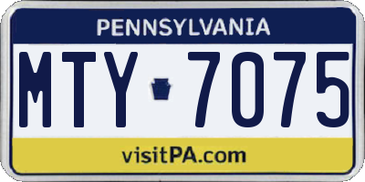 PA license plate MTY7075
