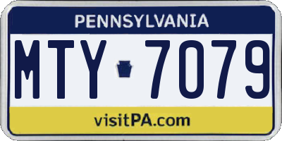 PA license plate MTY7079