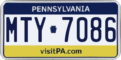 PA license plate MTY7086