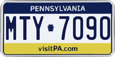 PA license plate MTY7090