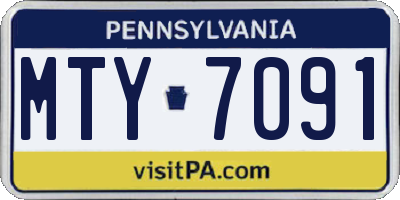 PA license plate MTY7091