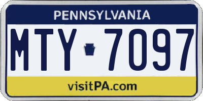 PA license plate MTY7097