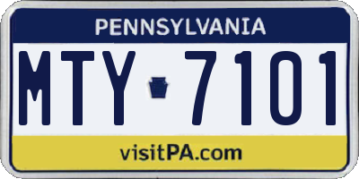 PA license plate MTY7101