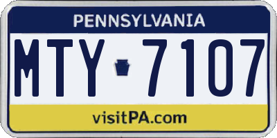 PA license plate MTY7107