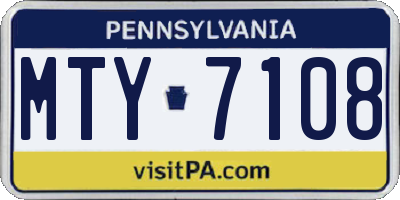 PA license plate MTY7108
