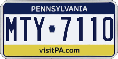 PA license plate MTY7110