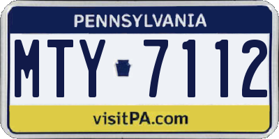 PA license plate MTY7112