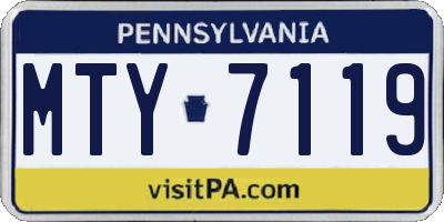PA license plate MTY7119