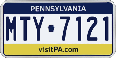 PA license plate MTY7121
