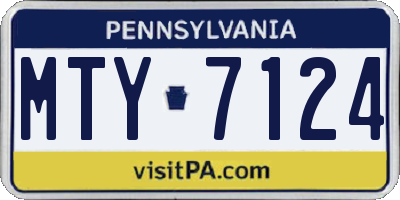 PA license plate MTY7124