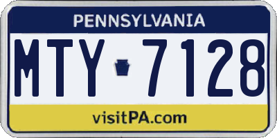 PA license plate MTY7128