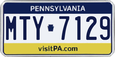 PA license plate MTY7129