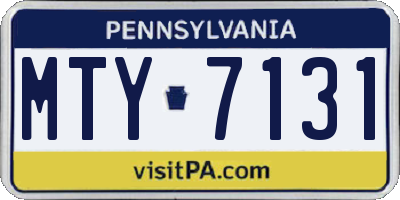 PA license plate MTY7131